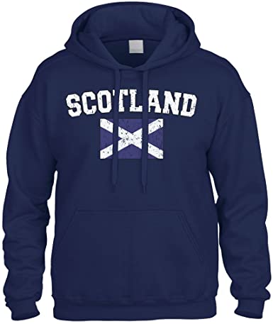 Cybertela Faded Distressed Scotland Flag Sweatshirt Hoodie Hoody