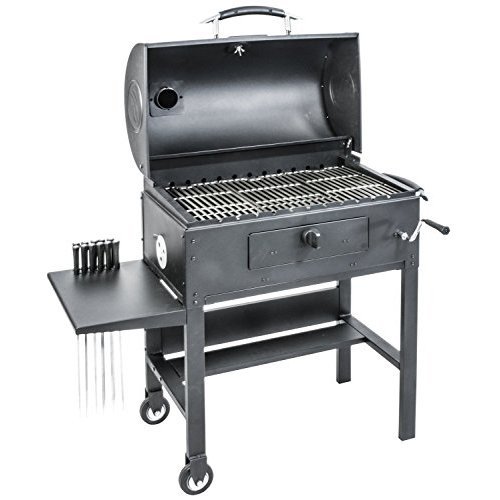 Blackstone 3-in-1 Kabob Charcoal Grill, Barbecue, Smoker, Automatic Rotisserie - Bundle With Grill Cover