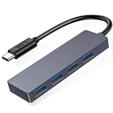 VANMASS USB C Hub, Portable 4-in-1 Type-C to 4 USB 3.0 Ports Data Splitter with Three Layers Shield and High-speed Data Transmission for MacBook, MacBook Pro, HP Spectre 13, Chromebook and More