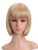 LOUISE MAELYS Ladies Candy Color Straight Flat Bang Short Bob Hair Cosplay Wigs