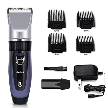 Hair Clipper Hair Trimmer Electric Haircut Kit Ceramic Blade Rechargeable Battery for Men Kids Adults-Elehot (Blue)