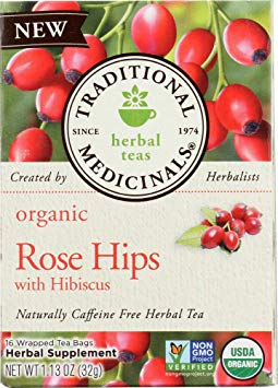 Traditional Medicinals (NOT A CASE) Tea Rose Hips Hibiscus Organic, 16 bg