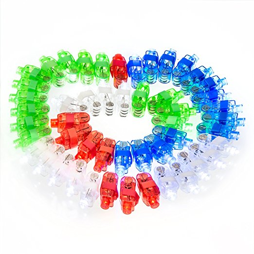 Etekcity 200 Pieces Bright LED Finger Lights Light up Toys Party Favor Supplies (Assorted Color)