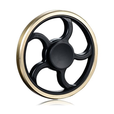 KOOCHY Fidget Hand Spinner EDC Toy with HighSpeed Spinning Superb Bearing Gold Round Edge Good for Stress Relief and Deep Thought