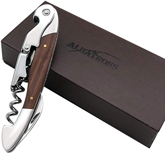 ALBATROSS WBP001 Waiters Corkscrew, Professional Grade All-in-one Corkscrew, Bottle Opener and Foil Cutter (Rosewood)