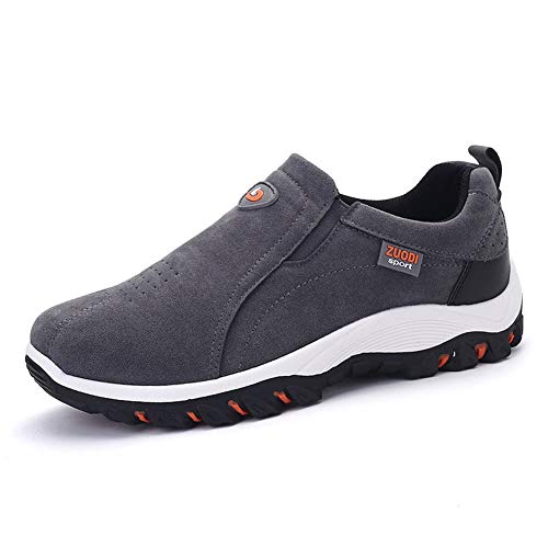 Leader Show Men's Suede Fashion Sneaker, Autumn Outdoor Athletic Slip On Shoes