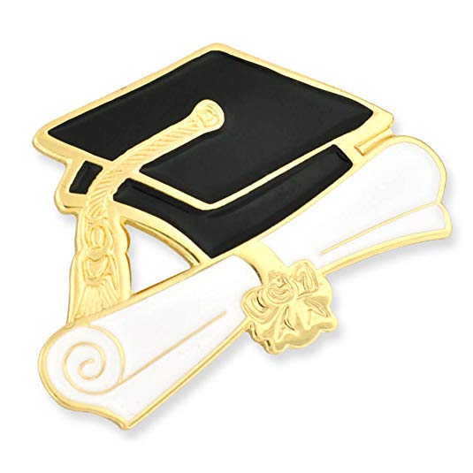 PinMart Graduation Cap and Diploma School Graduate Enamel Lapel Pin