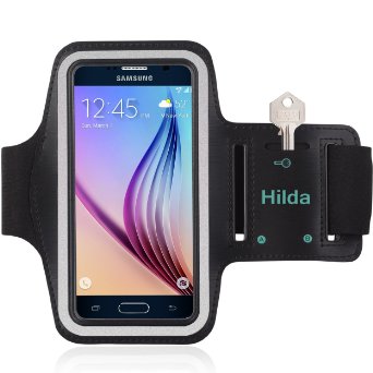 Galaxy S6 Armbandby HildaSamsung Galaxy S6S6 edge ArmbandFeartured with Sport Scratch-Resistant MaterialSlim LightweightDual Arm-Size SlotsSweat ResistantampKey Pocketwith Headphone PortBlack