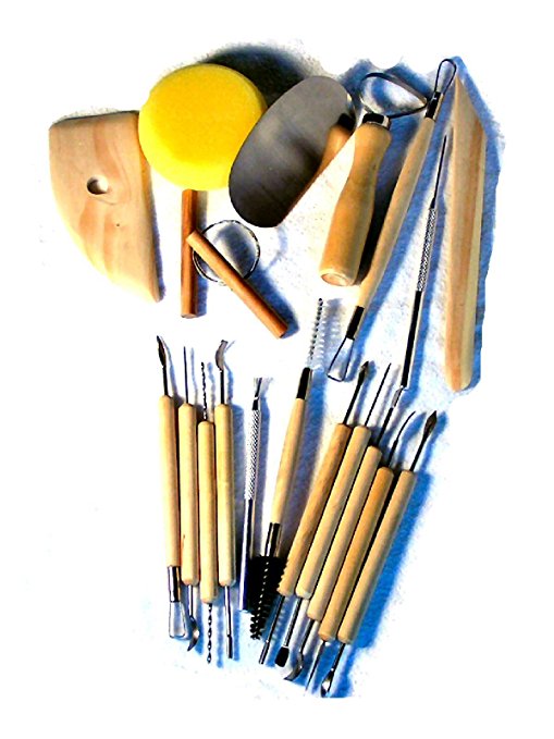 19-Pc Pottery & Clay Sculpture Modeling Tools