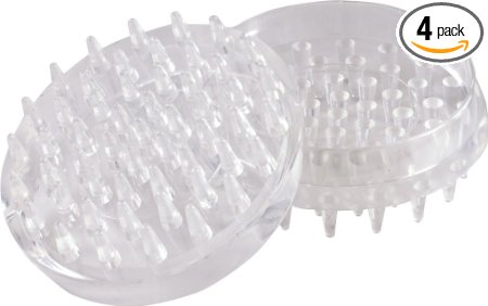 Shepherd Hardware 9081 1-1/2-Inch Spiked Furniture Cup, Clear Plastic, 4-Pack