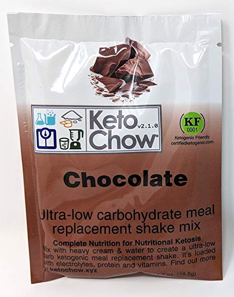 Keto Chow Keto Meal Replacement Shake: delicious, easy meals for keto diet, complete keto meal, on the run keto meal (Chocolate, Single Meal Sample)