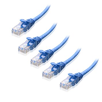 Cable Matters 5-Pack, Cat6 Snagless Ethernet Patch Cable in Blue 7 Feet