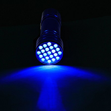 Mixed-gadgets Blue UV Ultra Violet Blacklight 21 LED Camping Outdoor Light Torch Lamp