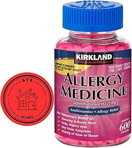 KirkIand Signature Allergy Medicine Diphenhydramine HCI 25 Mg, 600 Minitabs   STS Sticker.