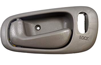 PT Auto Warehouse TO-2542G-LH - Inside Interior Inner Door Handle, Gray - with Power Lock Hole, Driver Side