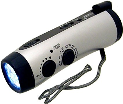 Kaito KA404 Emergency Hand Crank Dynamo 5-LED Flashlight with AM/FM radio