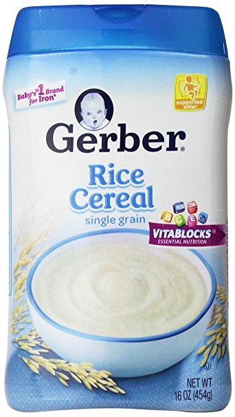 Gerber Single-Grain Rice Baby Cereal, 16 Ounce (Pack of 6)