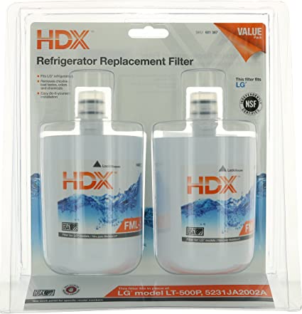 HDX FML-1 Replacement Water Filter / Purifier for LG Refrigerators (2 Pack)