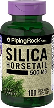 Piping Rock Silica Horsetail 500 mg 100 Quick Release Capsules Dietary Supplement