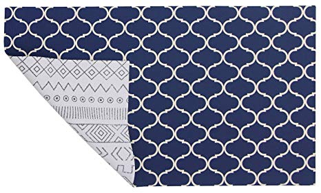 Dwinguler Soft Modern Reversible Rug - Boho Blue