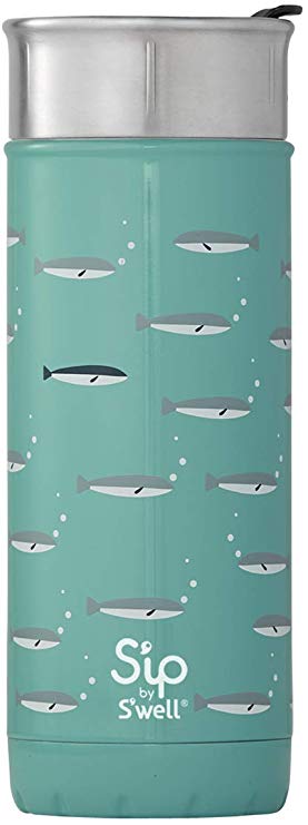 S'ip by S'well 20316-B18-07740 Stainless Steel Travel Mug, 16oz, School of Fish