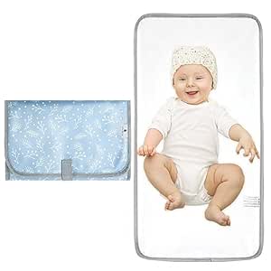 Portable Changing Pad for Baby - Waterproof Diaper Changing Pad - Compact Baby Changing Pad- Travel Diaper Changing Mat - Foldable Lightweight Changing Mat for Newborn (Blue Twigs)