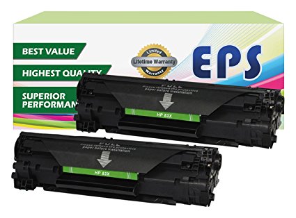 2 Pack - EPS Compatible Replacement for HP 83X CF283X High Yield Toner Cartridges