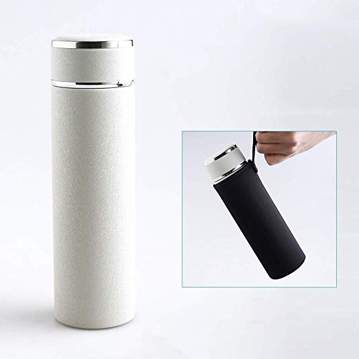 16oz/480ml Double Wall Vacuum Cup With Filter,Stainless Steel Water Bottle,Not Easy To Scratch,Contains Brushes And Cup Sets,No BPA Keeps Drinks Cold for 24 Hours & Hot for 12 Hours