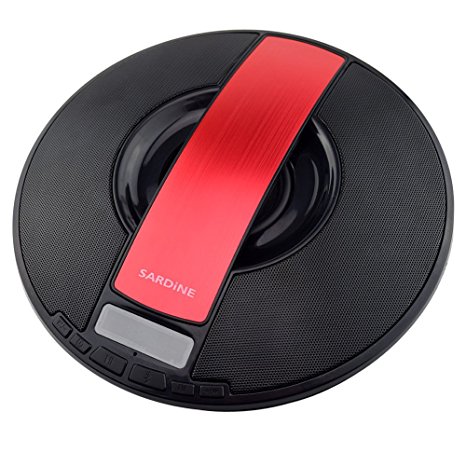 ChiTronic SARDiNE Airship SDY-021 HiFi Bluetooth Stereo Audio Speaker Music Player with FM Radio   Alarm Clock,Black Red
