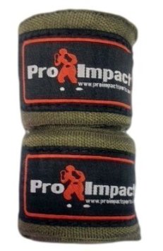 PRO IMPACT Boxing/MMA Handwraps 180" Mexican Style Elastic 1 Pair ARMY