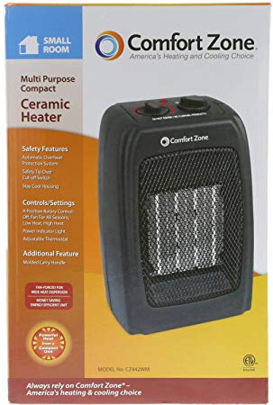 Comfort Zone Ceramic Heater in Black