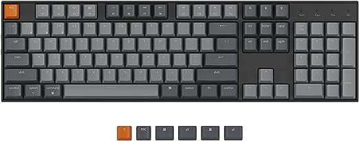 Keychron K10 Wireless Mechanical Gaming Keyboard, Hot-Swappable 104 Keys Full Size Gateron G Pro Brown Switch, White LED Backlight USB-C Wired Bluetooth Professional Office Keyboard for Mac/Windows