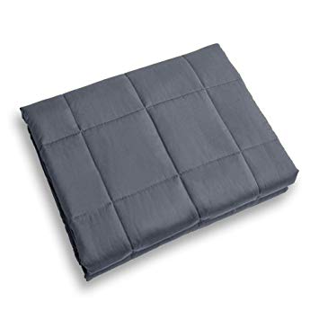 9.8 Newton Weighted Blanket Adult | 15 lbs | 60”× 80” | Grey | Breathable Cotton with Glass Beads.