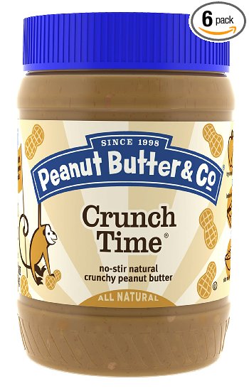 Peanut Butter & Co. Peanut Butter, Crunch Time, 16 Ounce Jars (Pack of 6)