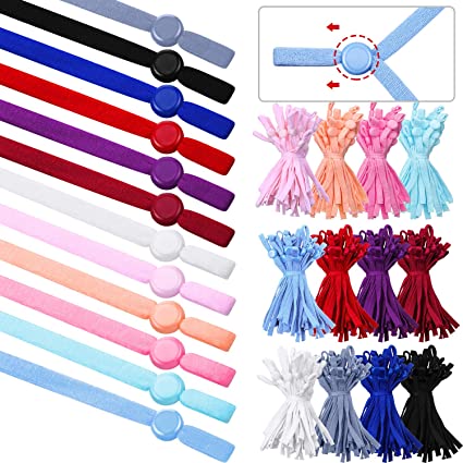 240 Pieces Adjustable Buckle with Sewing Elastic Band Cord Cover Ear Hook Strap Elastic Adjustment Buckle Reducing Pressure Ear Extender Anti-Tightening DIY Making Supplies Accessories (Colorful)