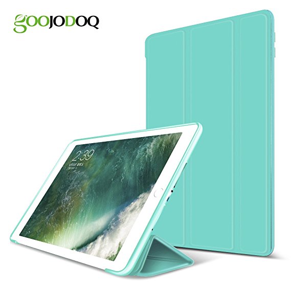 New iPad 2017 iPad 9.7 Case,GOOJODOQ Lightweight Smart Case Cover With Magnetic Auto Sleep/Wake Function PU Leather Shockproof Silicon Soft TPU Folio Case For Apple New iPad 9.7 Inch 2017 Model in Mint Green
