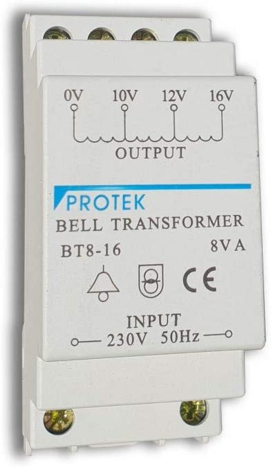 PROTEK Bell Transformer 16V Din Rail Mount Two Module BT8-16