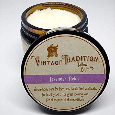 Vintage Tradition Lavender Fields Tallow Balm, 100% Grass-Fed, 2 Fl Oz"The Whole Food of Skin Care"