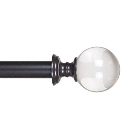 Lavish Home Crystal Ball Curtain Rod, 3/4-Inch, Rubbed Bronze