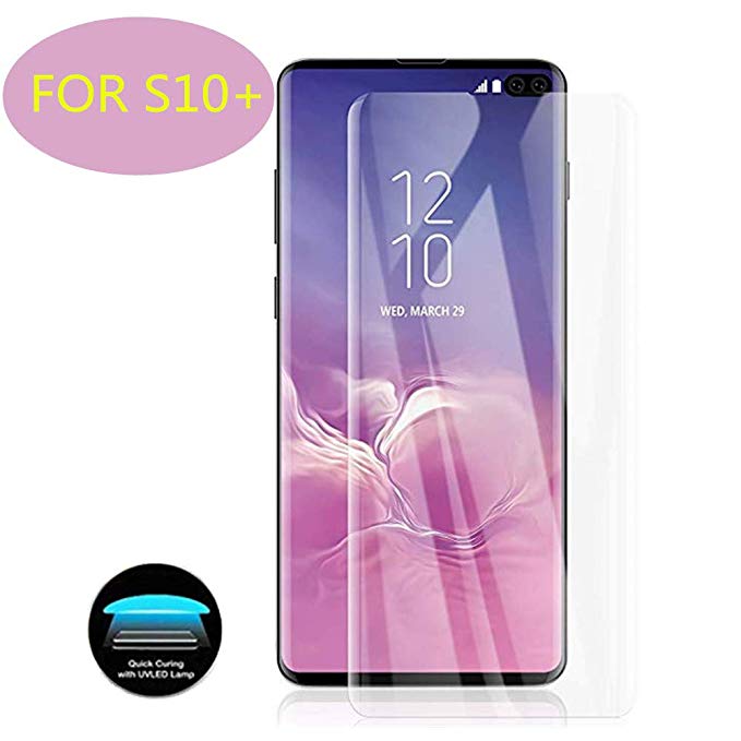 hairbowsales Screen Protector Film for Galaxy S10 Plus [HD Ultra Clear] [Full Coverage ][UV Dispersion Technology][Support Fingerprint Unlok][Tempered Glass] Screen Cover for Samsung S10  (6.4'')