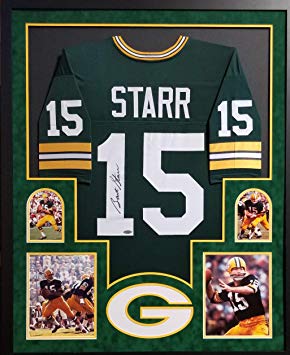 Bart Starr Green Bay Packers Autograph Signed Custom Framed Jersey Suede Matted Green Tristar Authentic Certified