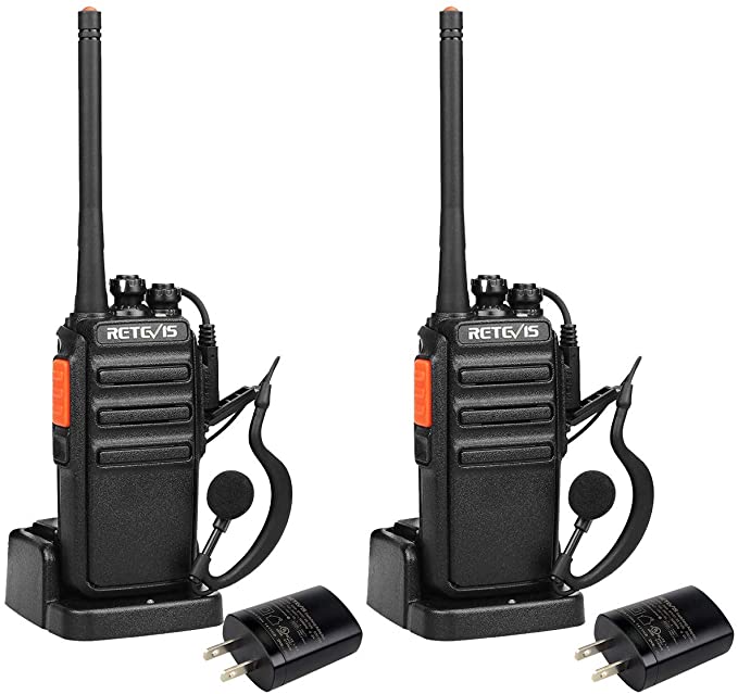 Retevis H-777S Walkie-Talkies Long Range,Rechargeable Two Way Radio Gift,2 Way Radio with Earpieces Headset,VOX Long Antenna Crisp Voice for Adults Camping Biking Skiing(2 Pack)