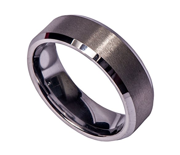 Tungsten Men's Wedding Bands Archer - Comfort Fit Ring, Matte Finish, Cobalt Free - Lifetime Warranty