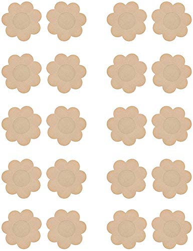 WingsLove 10 Pairs Womens Adhesive Nipple Covers Disposable Breast Petal Pads Patches (Flower Shape)