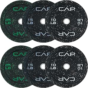 CAP Barbell 2-Inch Olympic Bumper Plate Weight Set | 100-370 lbs | Multiple Options