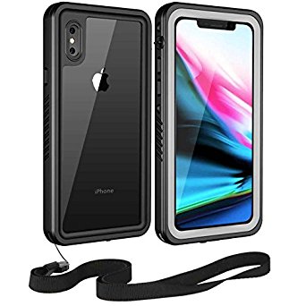 Moskee iPhone X Waterproof Case,High Precision Upgraded IP68 Full Body Underwater Protective Case with Sensitive Fingerprint(Wireless charging supported)