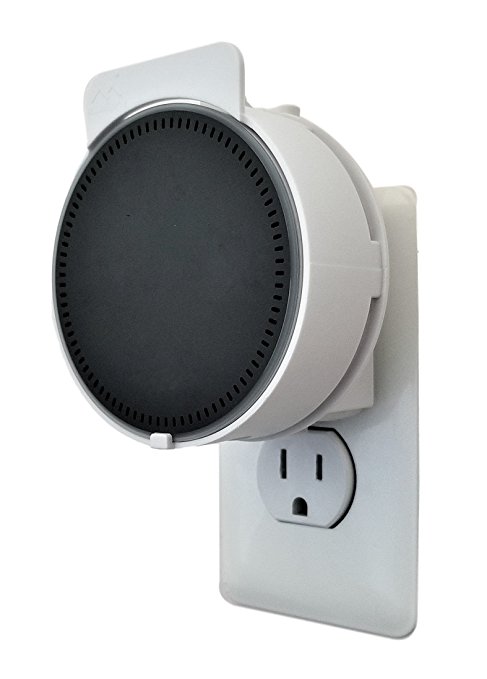 The Spot Deluxe by Dot Genie: The Simplest and Cleanest High-End Outlet Wall Mount Hanger Stand for Home Voice Assistants - Designed in USA (White)