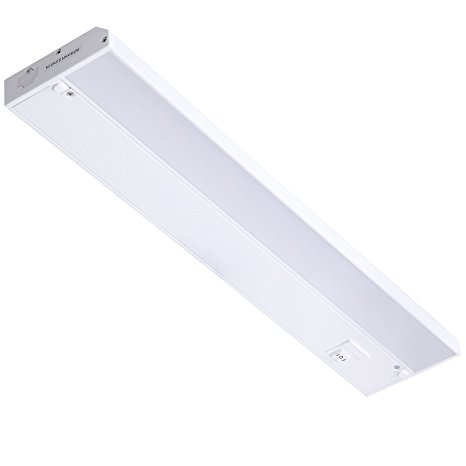 GetInLight 3 Color Levels Dimmable LED Under Cabinet Lighting with ETL Listed, Warm White (2700K), Soft White (3000K), Bright White (4000K), White Finished, 18 Inch, IN-0210-2