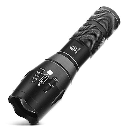 YIFENG XML-T6 1000 Lumens Super Bright CREE LED Tactical Flashlight with 5 Light Modes and Zoom Function, 1 pack