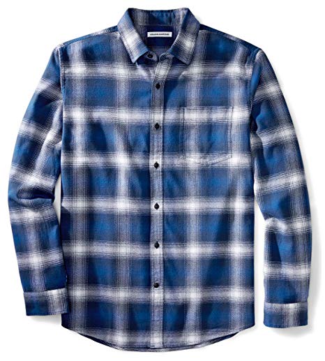 Amazon Essentials Men's Regular-Fit Long-Sleeve Plaid Flannel Shirt